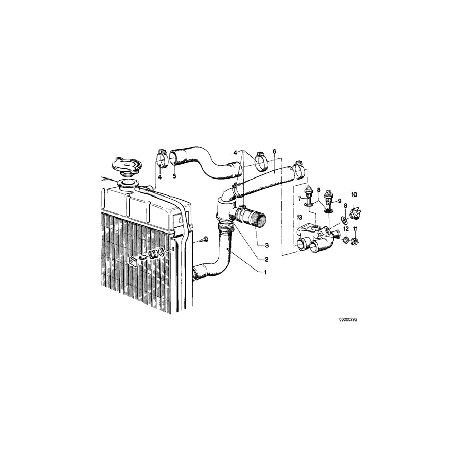 Genuine BMW 11531266455 E12 Water Hose (Inc. 520, 520i & 518)