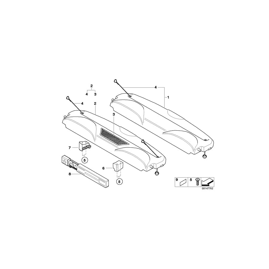 Genuine BMW 51311925548 R50 R53 Spacer, Adhesive 15X7X3,2mm (Inc. One 1.6i, One 1.4i & One D)