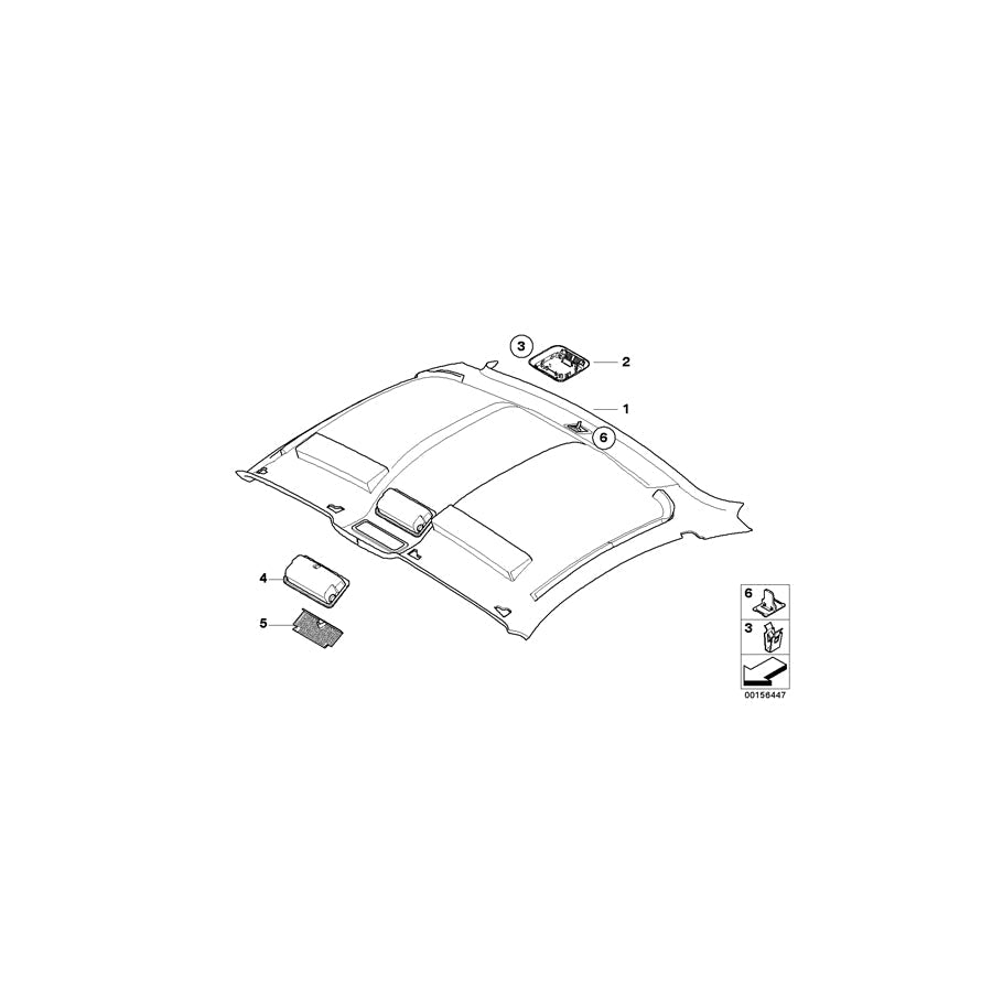 Genuine BMW 51443441995 E86 Molded Roof Lining SCHWARZ (Inc. Z4 3.0si & Z4 M3.2)