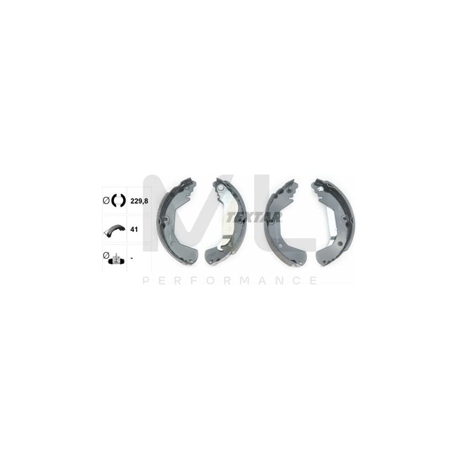 TEXTAR 91080200 Brake Shoe Set with handbrake lever