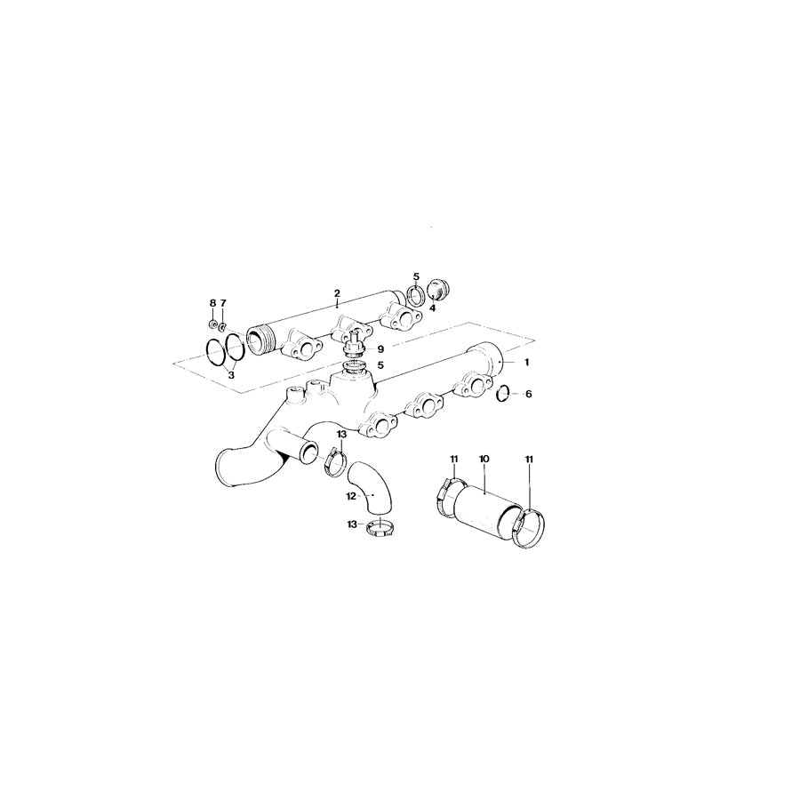 Genuine BMW 11531304334 E26 Water Hose (Inc. M1)