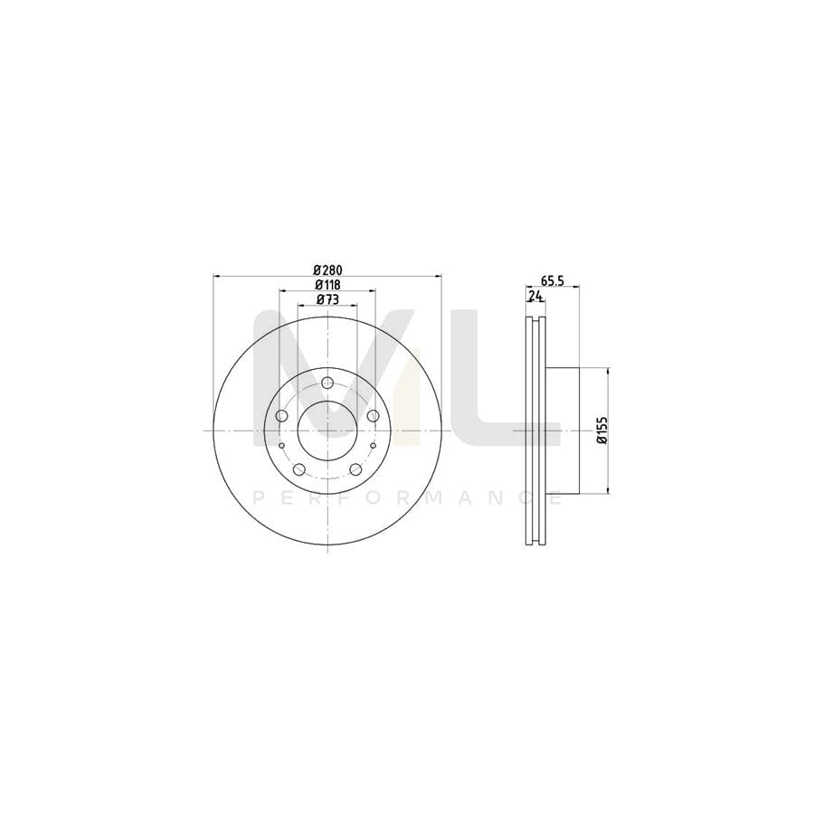 TEXTAR 92073800 Brake Disc Internally Vented, without wheel hub, without wheel studs - 1 piece