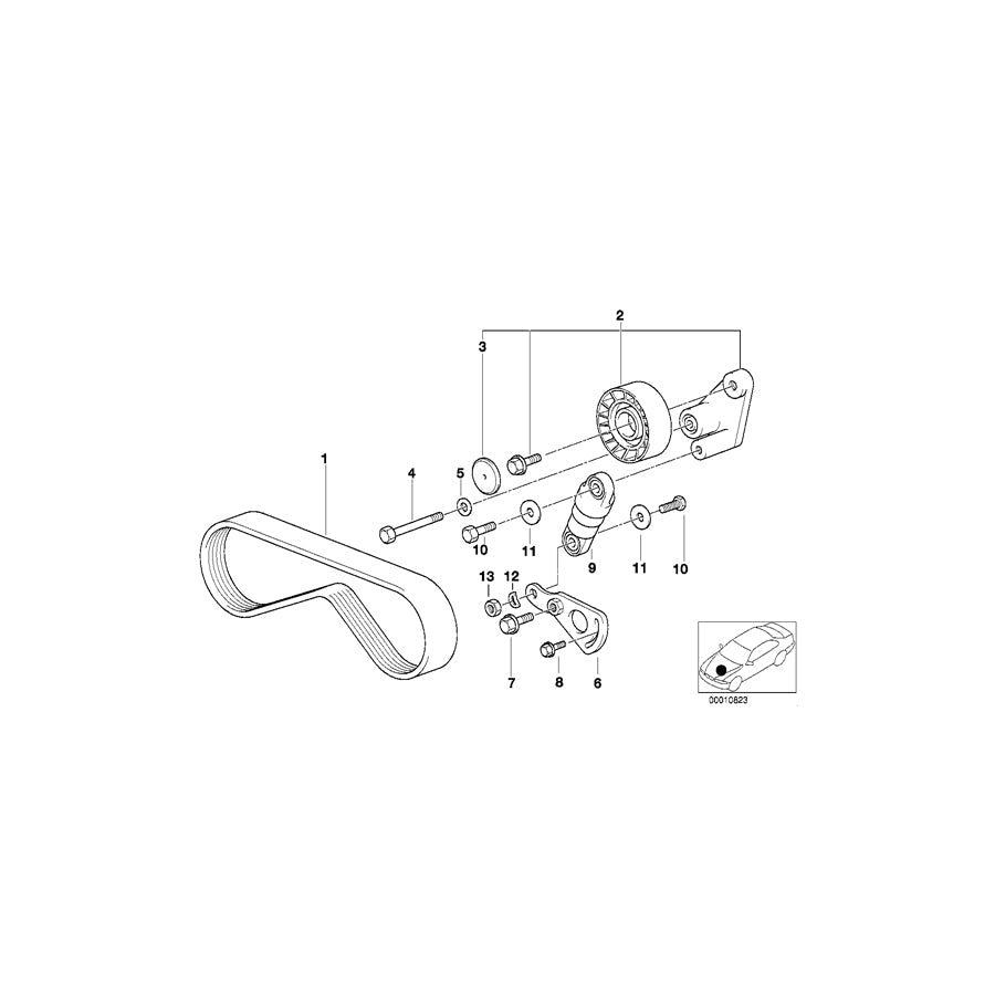 Genuine BMW 11281438510 E53 Adjust-Lever (Inc. X5 4.4i & X5 4.6is)