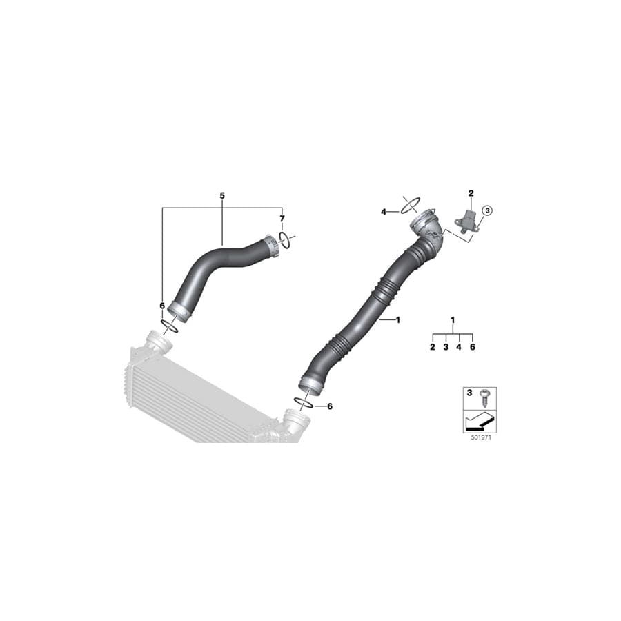 Genuine BMW 13718603096 F15 F16 Charge Air Induction Tract (Inc. X5)
