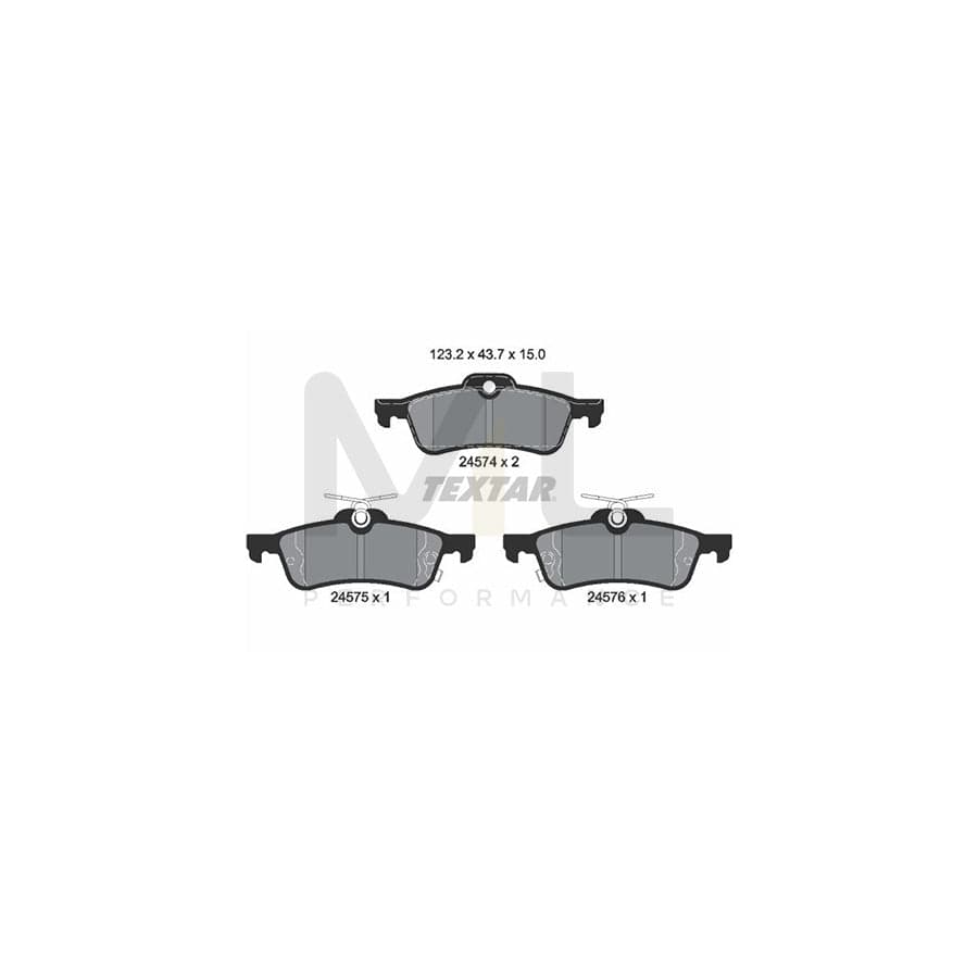 TEXTAR 2457401 Brake pad set with acoustic wear warning