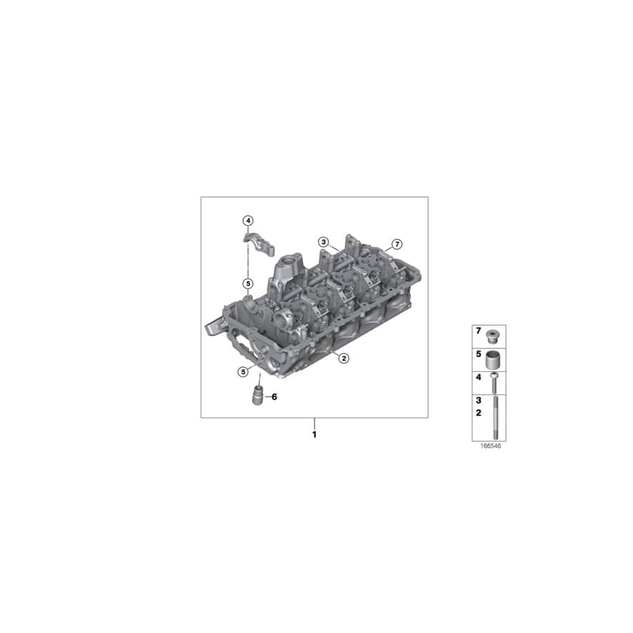 Genuine BMW 11127573933 F11 F12 F01 Cylinder Head Zyl.1-4 (Inc. Hybrid 7, Hybrid 7L & 650i)