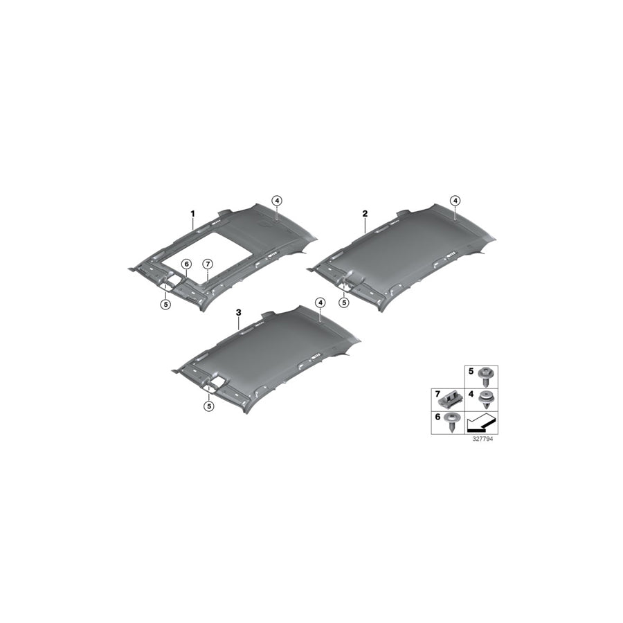 Genuine BMW 51447354739 F15 Headlining Panoramic Roof OYSTER (Inc. X5 25dX, X5 35iX & X5 35i)