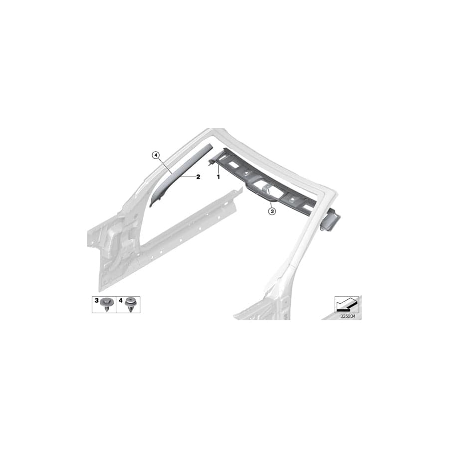Genuine BMW 51447328736 F83 F33 Cover, Windscreen Panel, Top SCHWARZ (Inc. 430iX, 428iX & 428i)