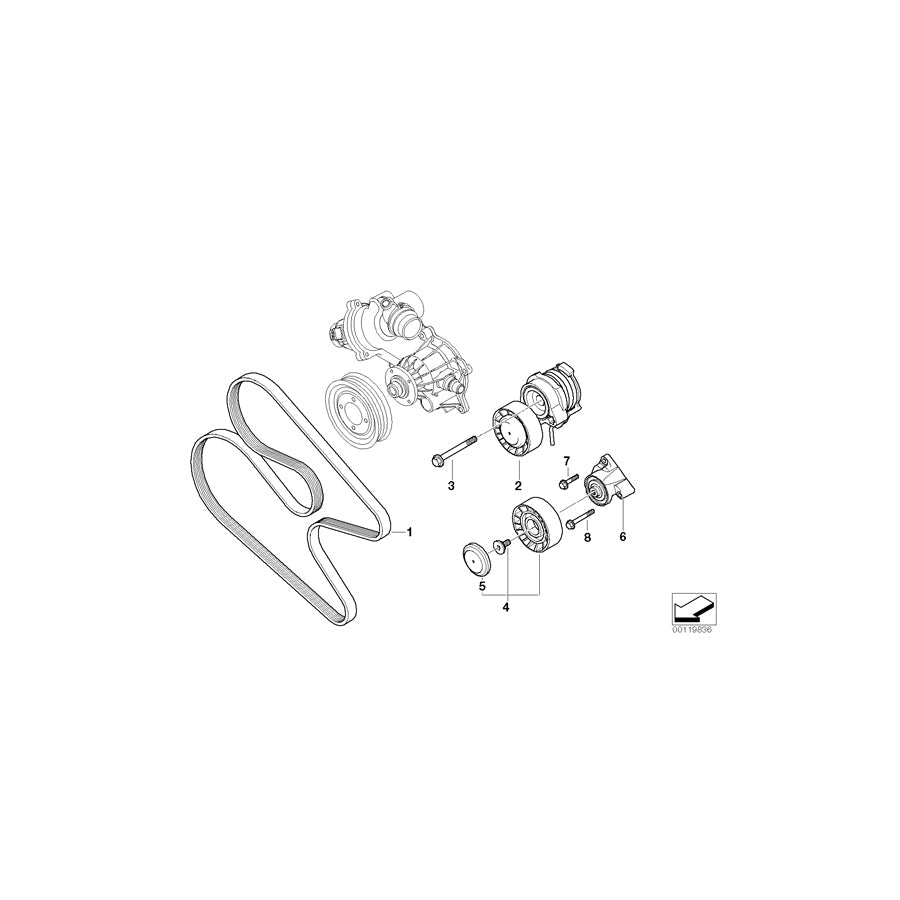 Genuine BMW 11287509383 RR1 Carrier For Pulley (Inc. 760LiS & Phantom EWB)