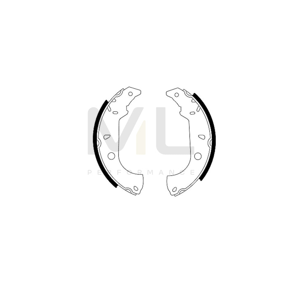 TEXTAR 91037000 Brake Shoe Set with handbrake lever