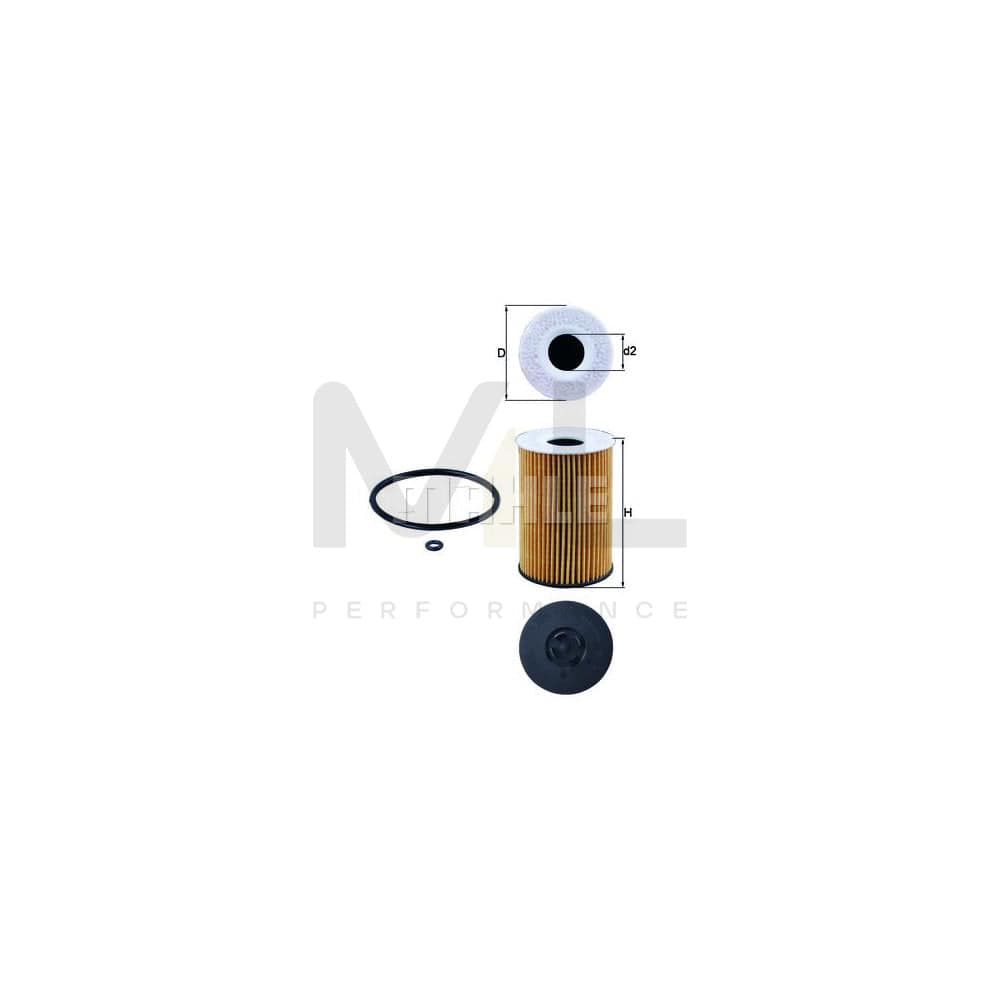 MAHLE ORIGINAL OX 787D Oil Filter with gaskets/seals, Filter Insert