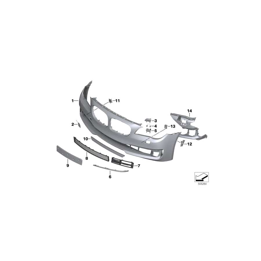 Genuine BMW 51117304357 F03 Grill, Air Intake, Left 12 ZYL. (Inc. 750LiS & 760LiS)