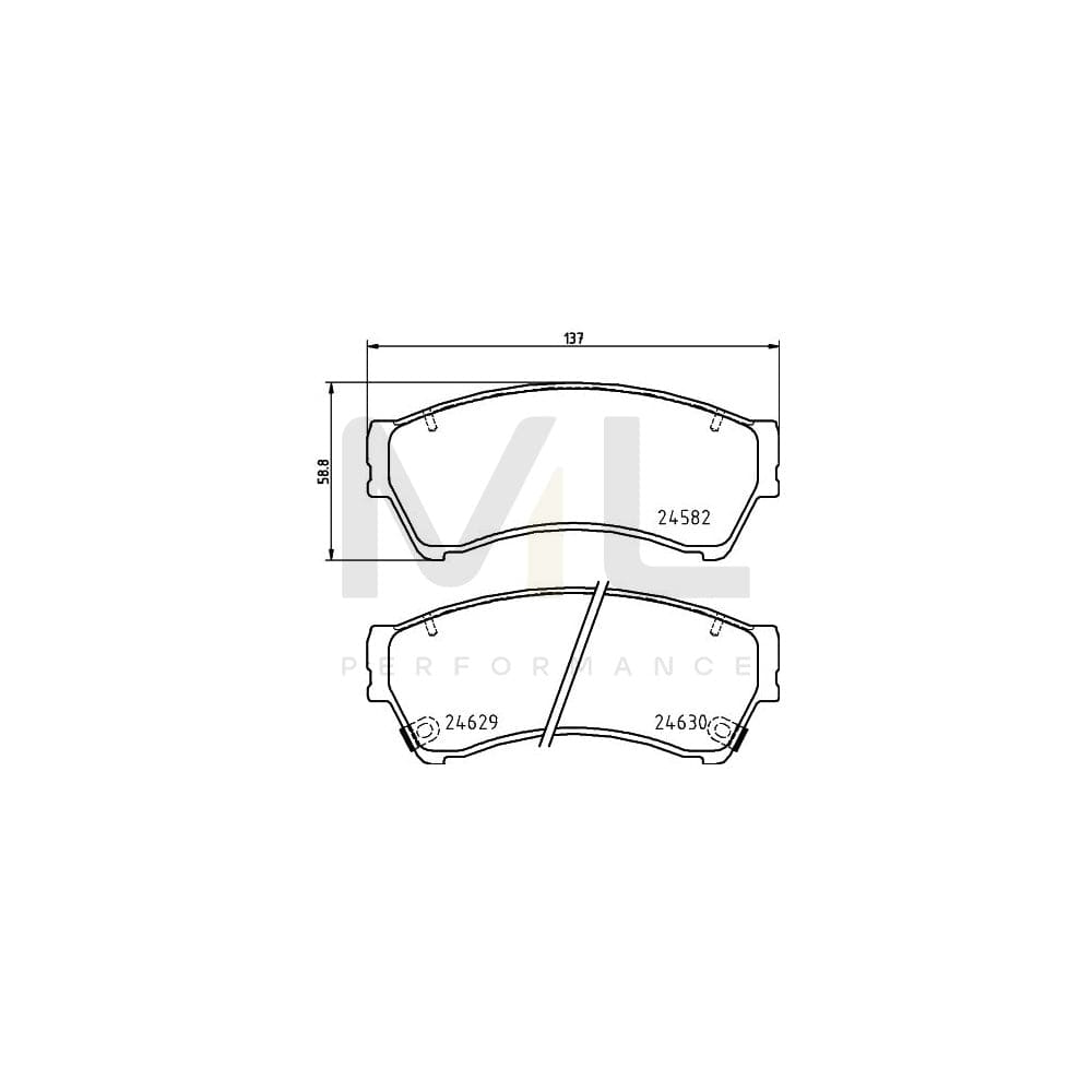 Hella 8DB 355 025-441 Brake Pad Set For Mazda 6 With Acoustic Wear Warning | ML Performance Car Parts