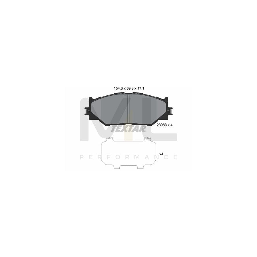 TEXTAR 2398301 Brake pad set for LEXUS IS not prepared for wear indicator