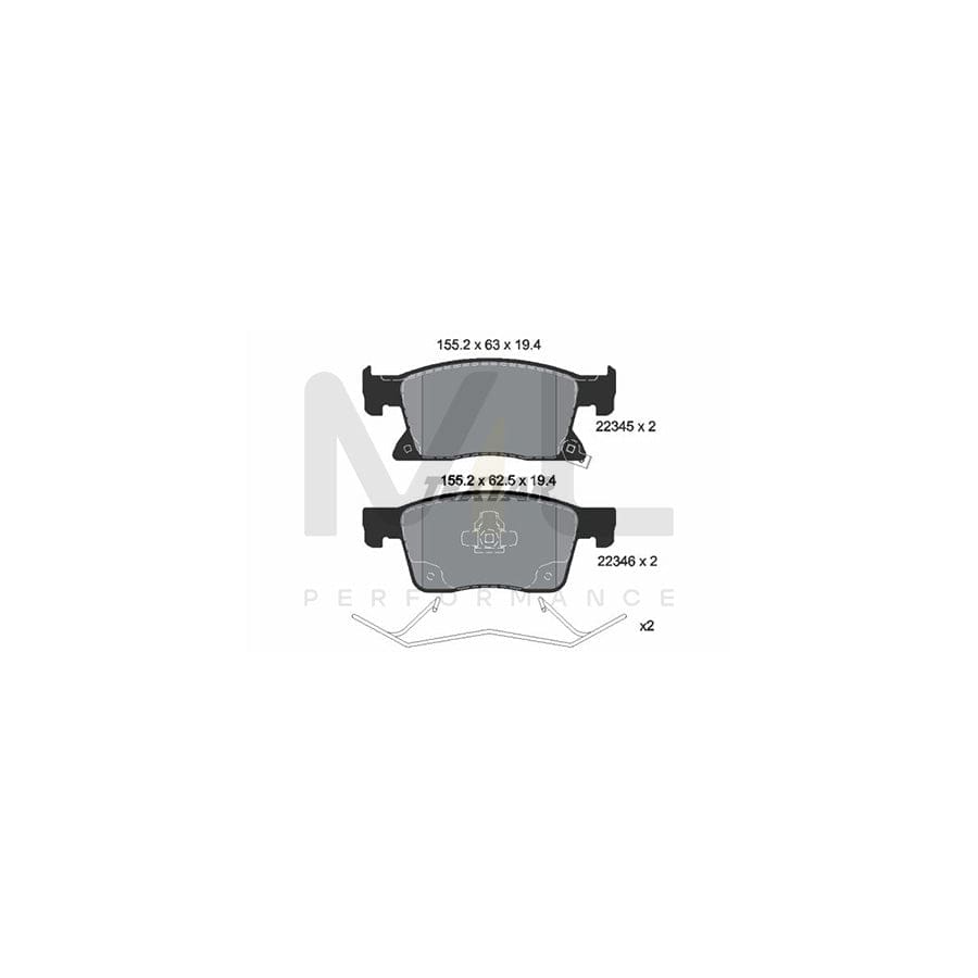 TEXTAR 2234501 Brake pad set with acoustic wear warning