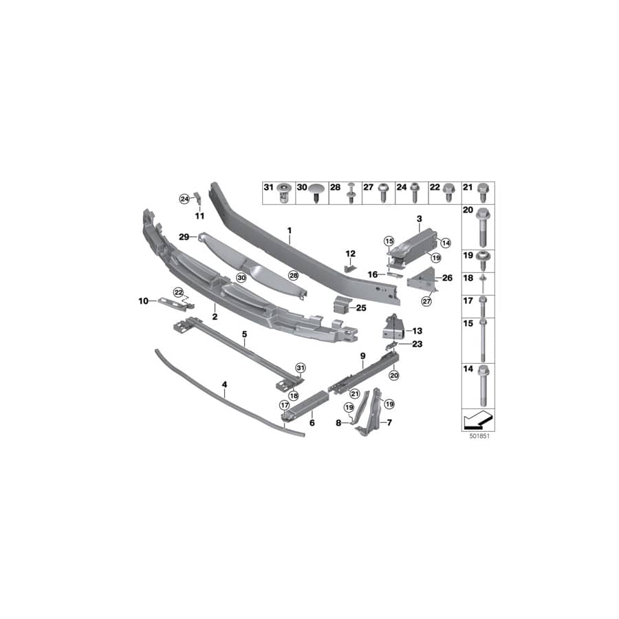 Genuine BMW 51117302521 F45 F46 Deformation Element, Front Lower Left (Inc. X1 25dX, X1 20iX & 225xe)