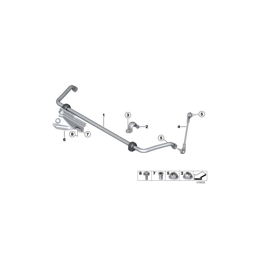 Genuine BMW 31306869291 F36 F30 F32 Stabilizer Front With Rubber Mounting (Inc. 230i, 218d & 420d)
