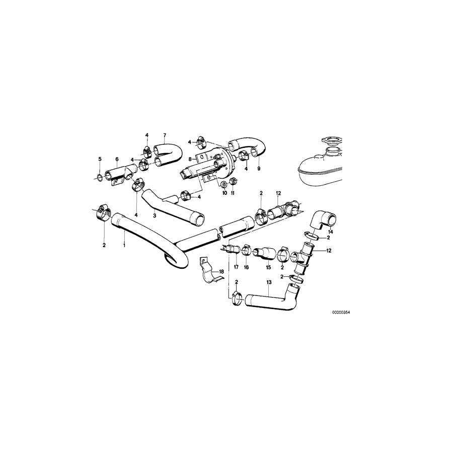 Genuine BMW 11531285251 E23 Hose (Inc. 728i & 735i)