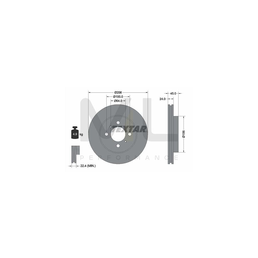 TEXTAR 92135000 Brake Disc Internally Vented, without wheel hub, without wheel studs - 1 piece