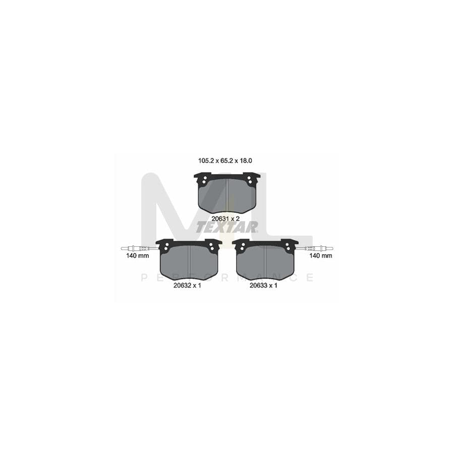TEXTAR 2063101 Brake pad set with integrated wear warning contact