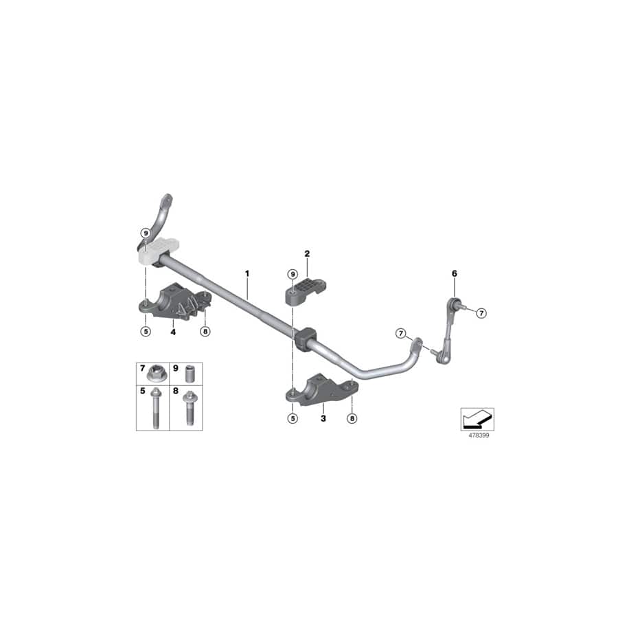 Genuine BMW 31306861473 G12 G15 F91 Stabilizer Support (Inc. 750dX, 740LeX & 530dX)