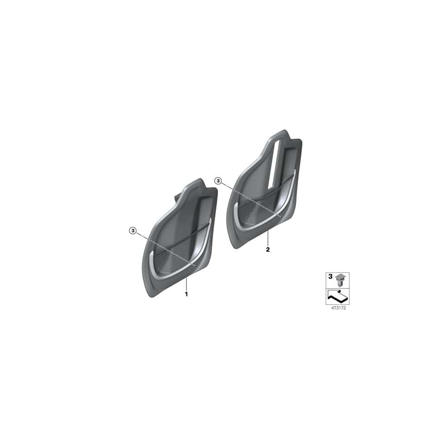 Genuine BMW 52107378142 F45 F46 Rear Panel With Net Bag CANBERRABEIGE (Inc. X1 18dX, X1 28iX & 225i)