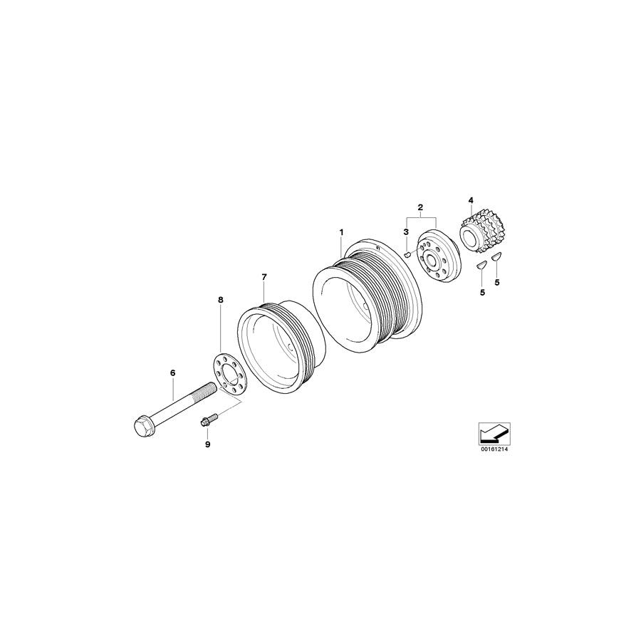 Genuine BMW 11287966206 E65 Pulley (Inc. Alpina B7)