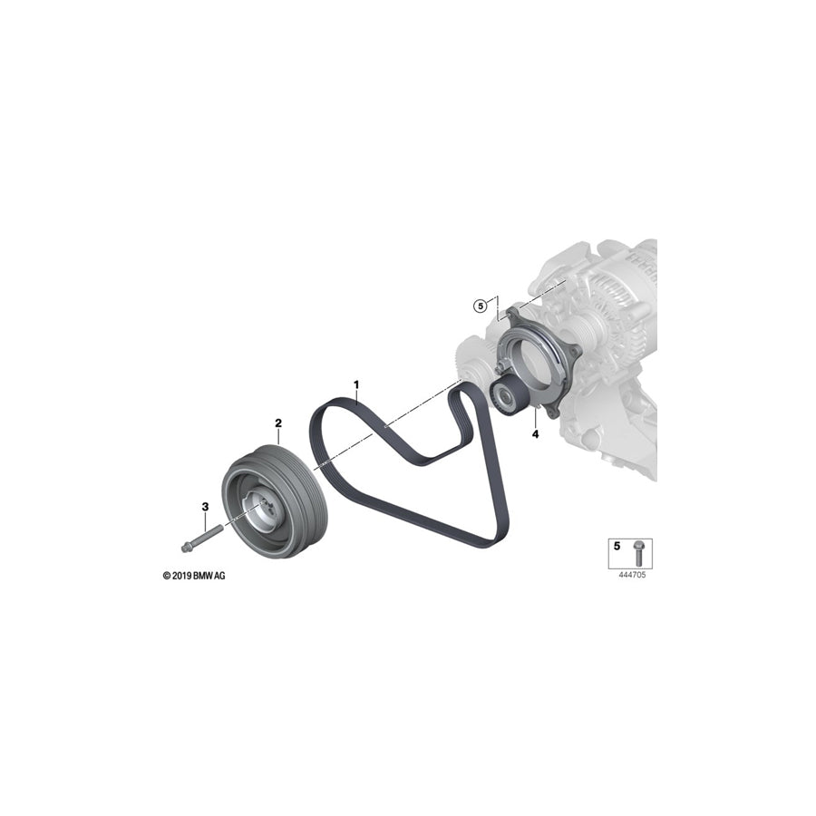Genuine BMW 11288646472 F32 F23 F31 Ribbed V-Belt 6 PK X 1163 (Inc. 318i, 116i & 418i)