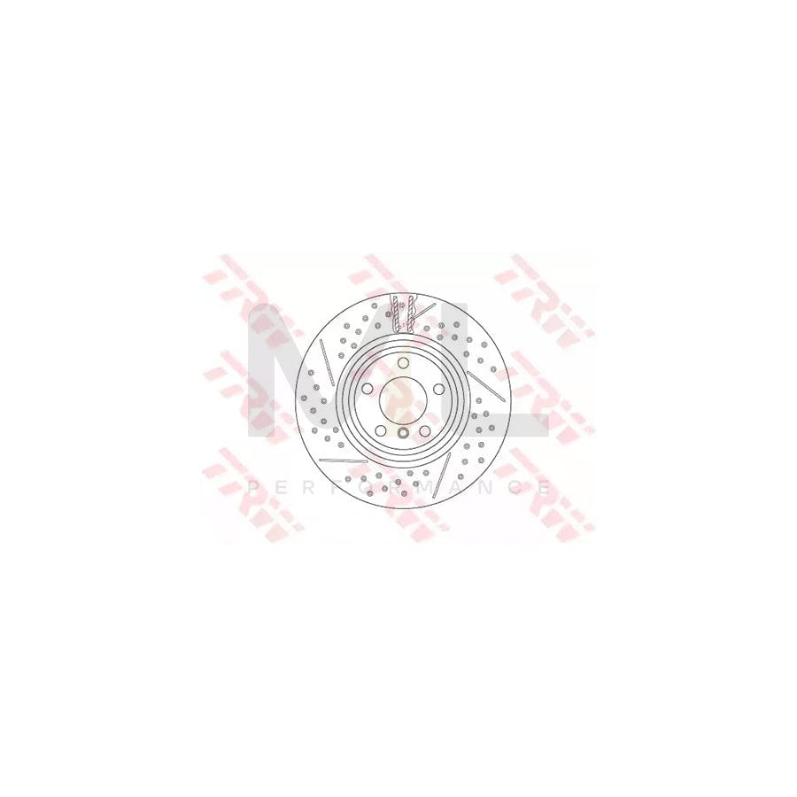 TRW DF6606S Brake Disc Slotted / Perforated, Two-piece brake disc, High-carbon - 1 piece