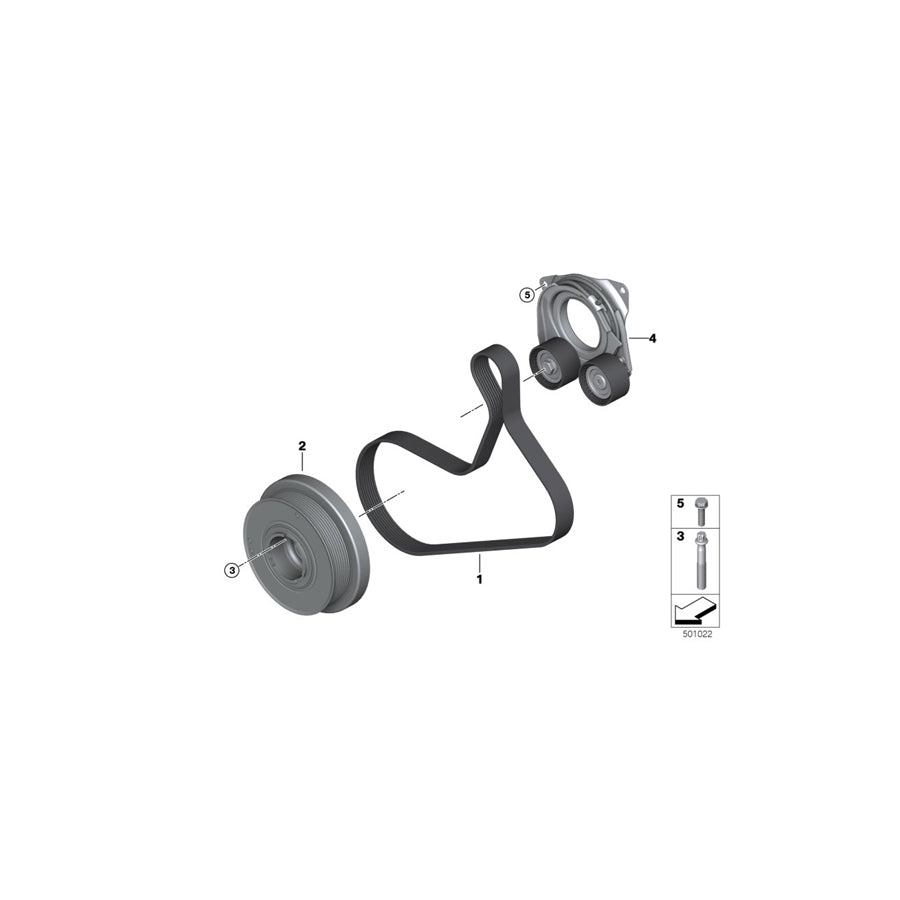 Genuine BMW 11288589916 G21 G30 G31 Mechanical Belt Tensioner (Inc. X3 18d, 520dX & 318d)
