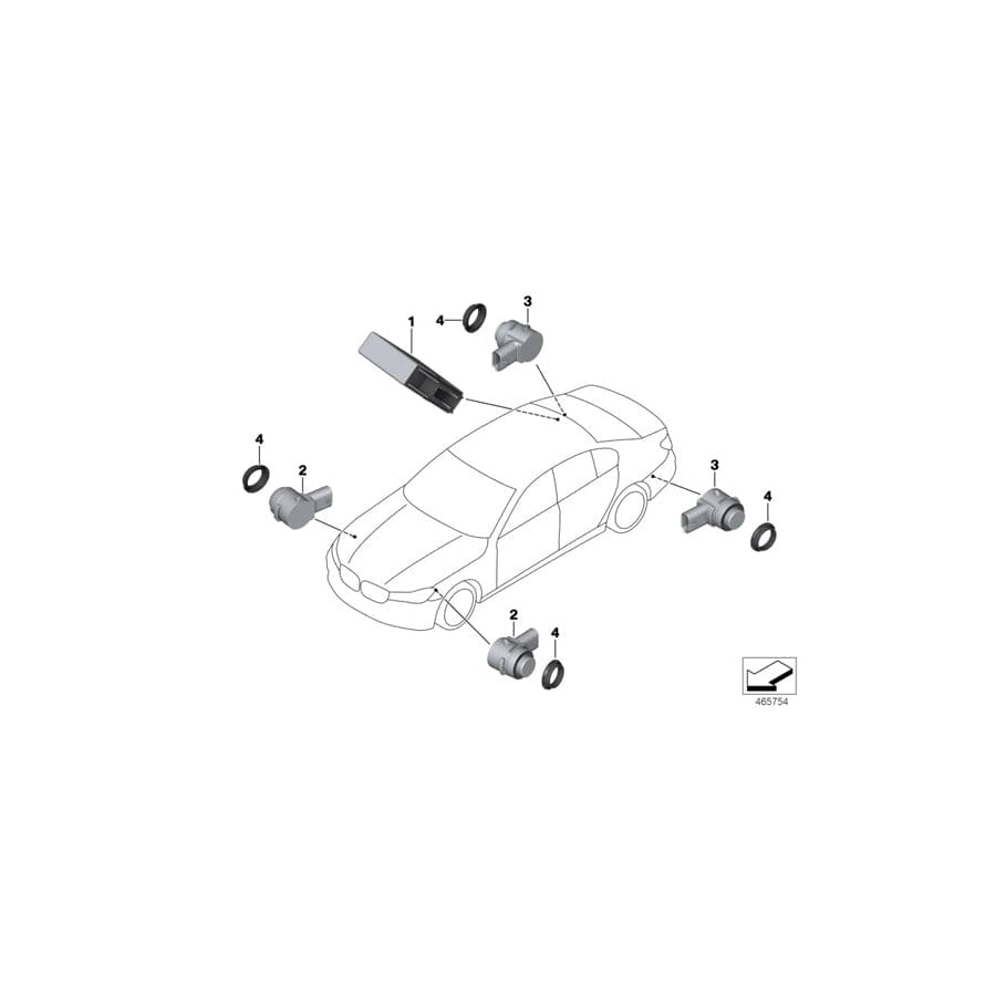 Genuine BMW 66209360717 G11 G12 Ultrasonic Sensor, Arctic Gray WC27 (Inc. 750Li, 730Li & 750i)