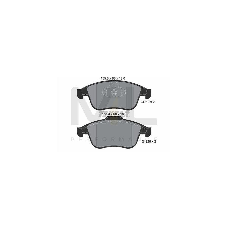 TEXTAR 2471001 Brake pad set not prepared for wear indicator