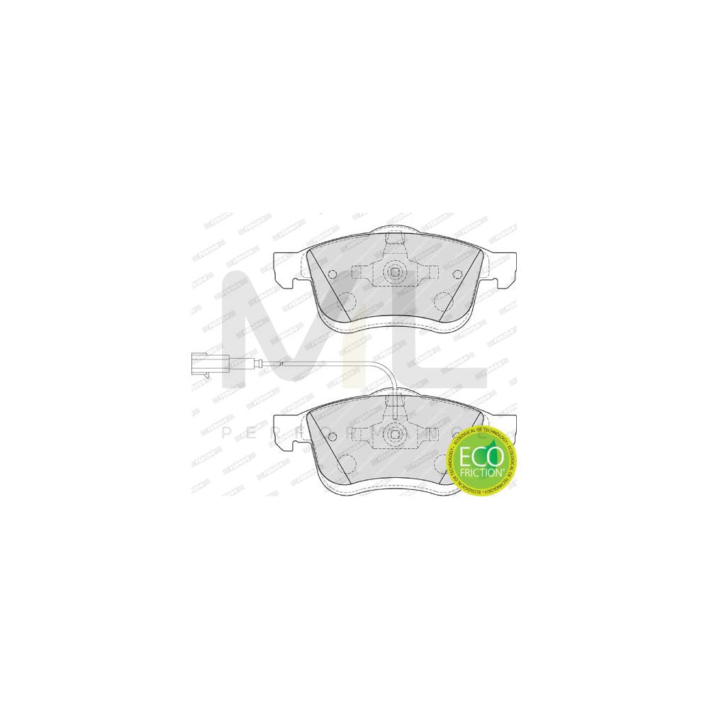 Ferodo Premier Eco Friction FDB4184 Brake Pad Set Incl. Wear Warning Contact, With Piston Clip, Without Accessories
