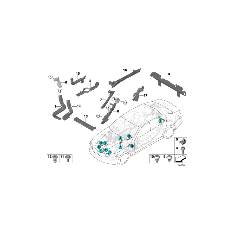 Genuine BMW 61139334788 G31 G11 G12 Sealing Frame Lower Part Right (Inc. 530i, 750iX & 725d)