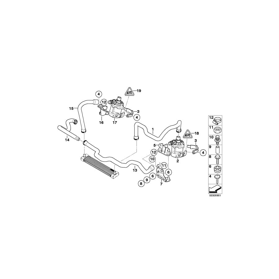 Genuine BMW 17117589479 E70 E72 E71 Bracket For Electric Water Pump (Inc. Hybrid X6)