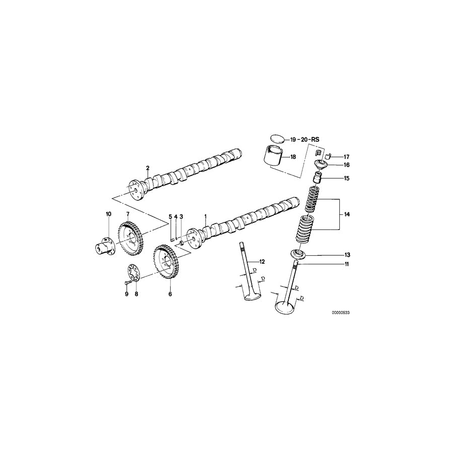 Genuine BMW 11311312131 E30 Camshaft 264/4 GRAD E (Inc. M3)
