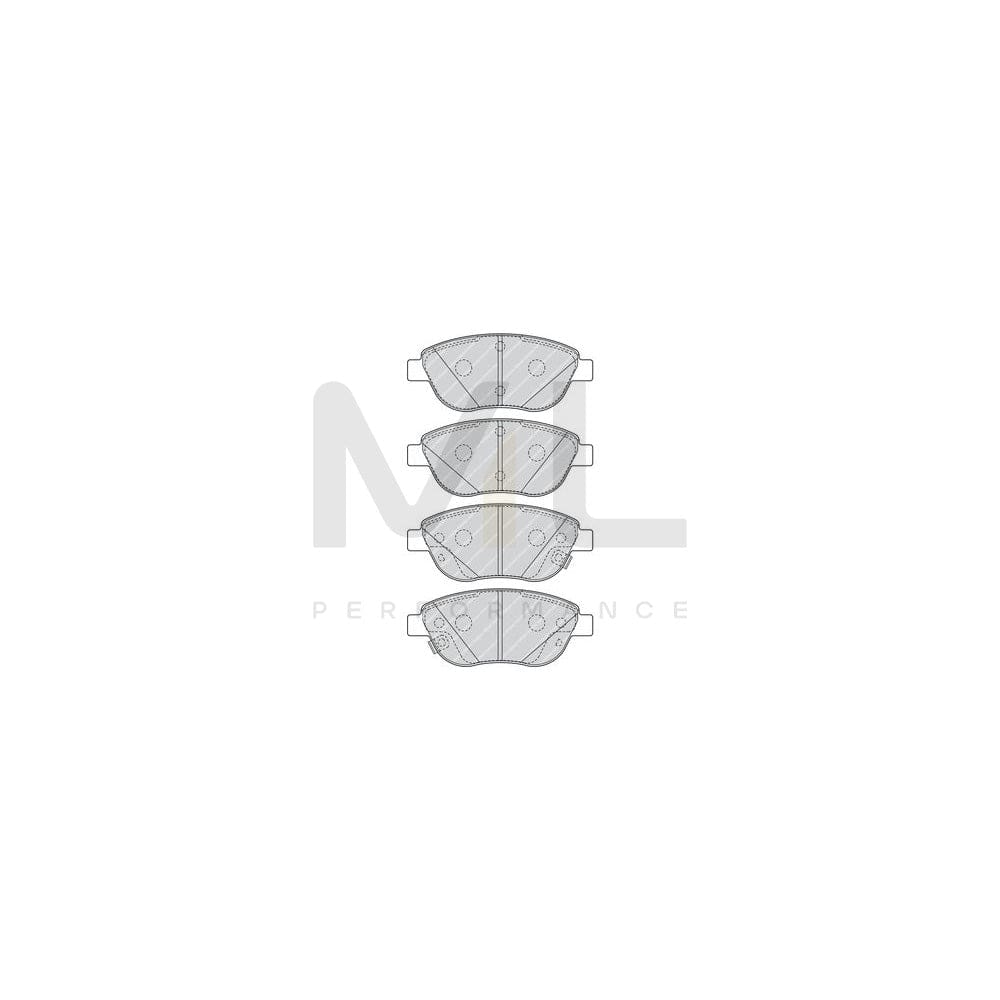 Ferodo Premier FDB4458 Brake Pad Set for Fiat 500L (351, 352) With Acoustic Wear Warning, With Accessories