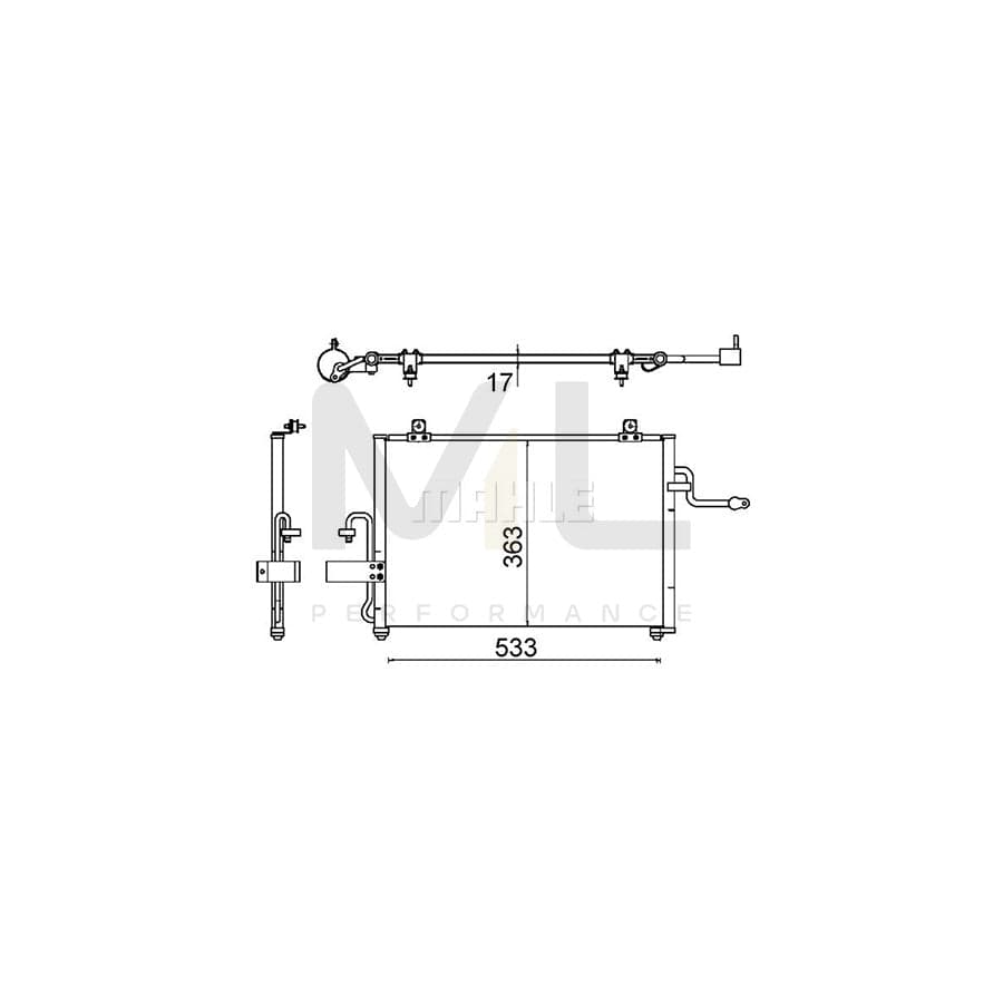 MAHLE ORIGINAL AC 645 000S Air conditioning condenser without dryer | ML Performance Car Parts