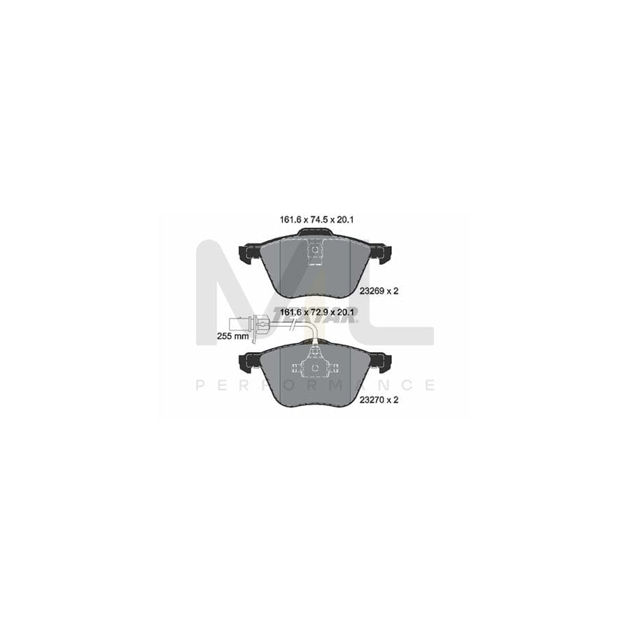 TEXTAR 2326903 Brake pad set with integrated wear warning contact