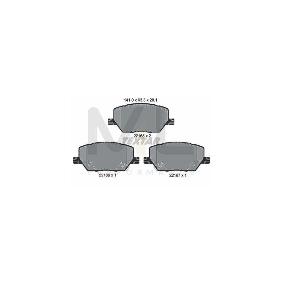 TEXTAR 2216501 Brake pad set with acoustic wear warning