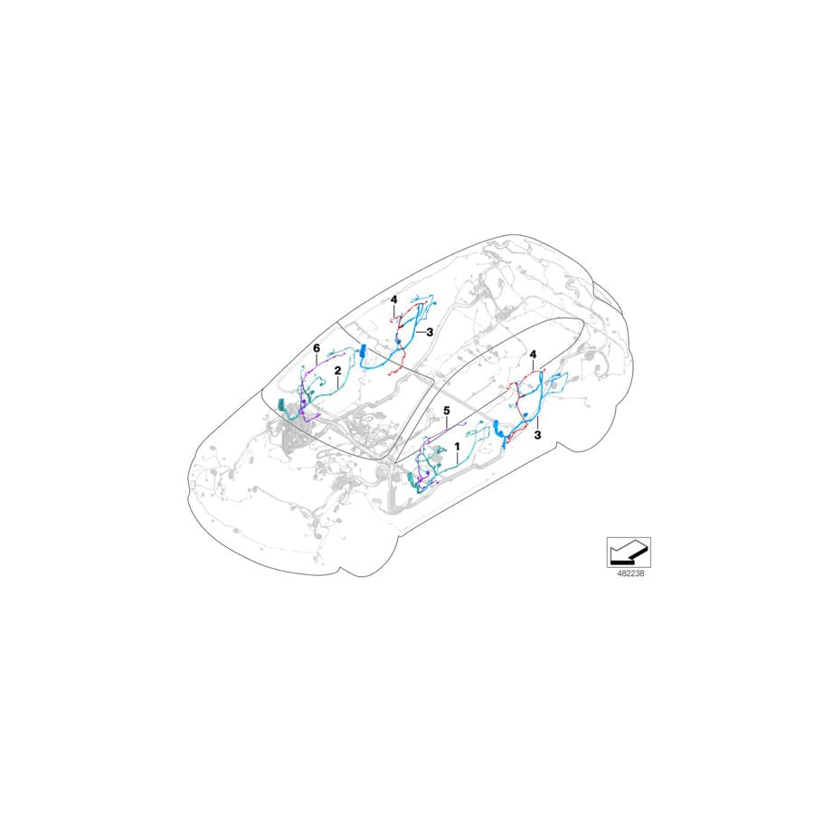 Genuine BMW 61126812218 F48 Door Wiring Harness, Rear (Inc. X1 18dX, X1 20iX & X1 18i)