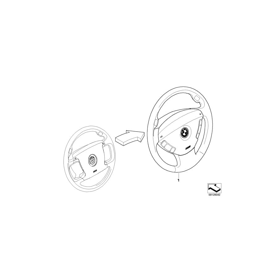 Genuine BMW 32306776771 E66 E67 E65 Airbag Module, Driver'S Side GRAU (Inc. 745Li, 730Li & 740Li)