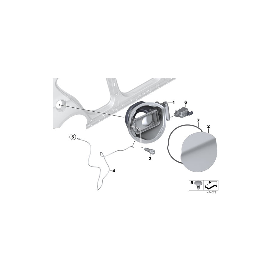 Genuine BMW 51178068243 F87 F87 Fill-In Flap, Primed (Inc. M2 & M2 Competition)