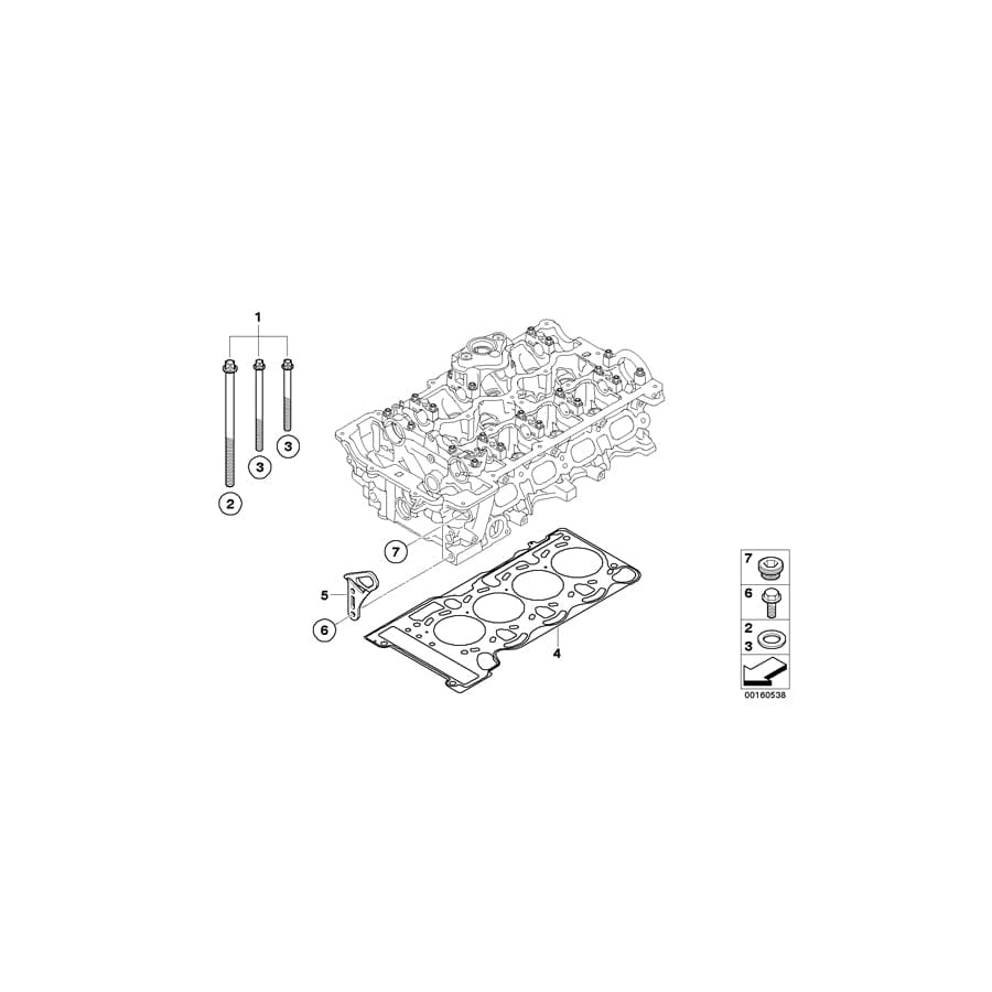 Genuine BMW 11127578094 E81 E87 E90 Cylinder Head Gasket Asbestos-Free 0,80mm (+0,3) (Inc. 116i 1.6 & 316i)
