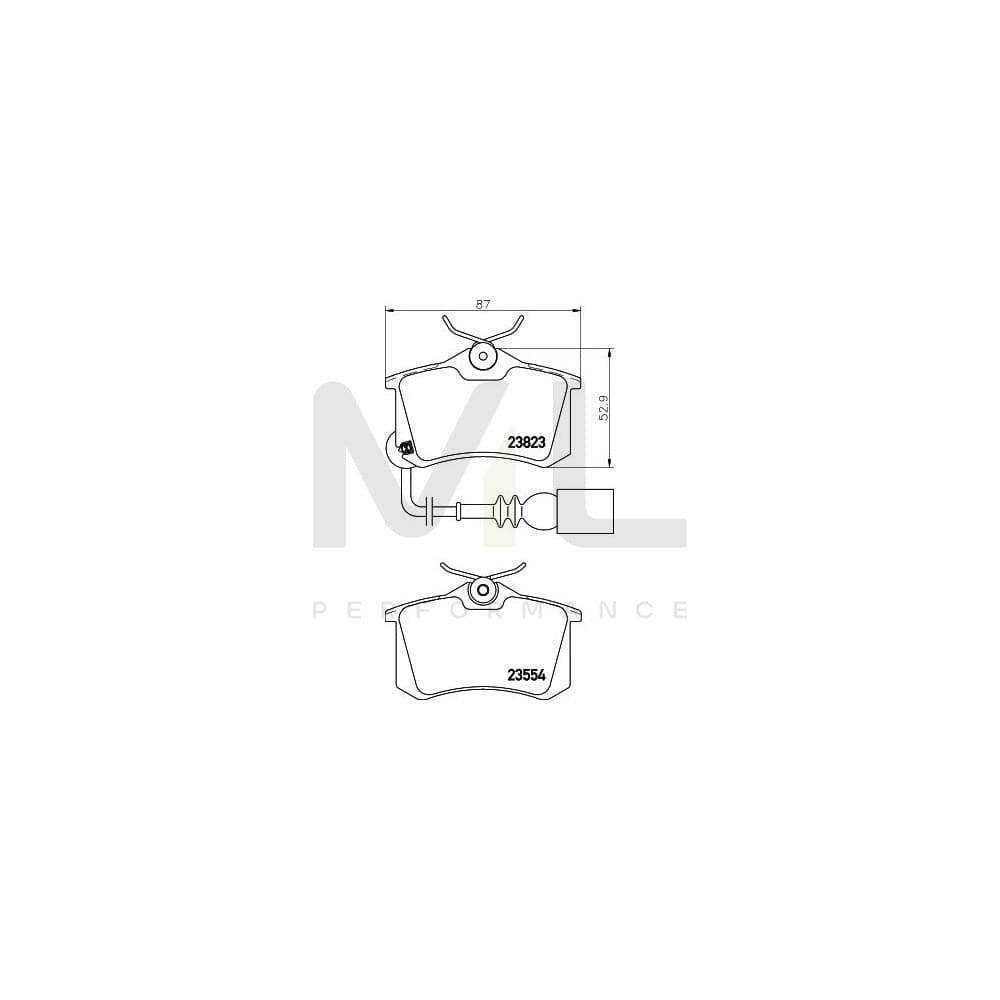 Hella 8DB 355 010-781 Brake Pad Set Incl. Wear Warning Contact, With Brake Caliper Screws | ML Performance Car Parts