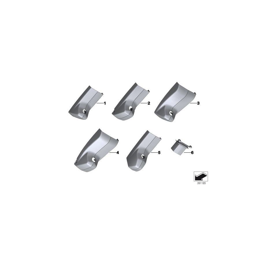 Genuine BMW 51169277182 F16 F15 Set Of Covers Mirror Baseplate BLACK (Inc. X6 28iX & X3 18d)