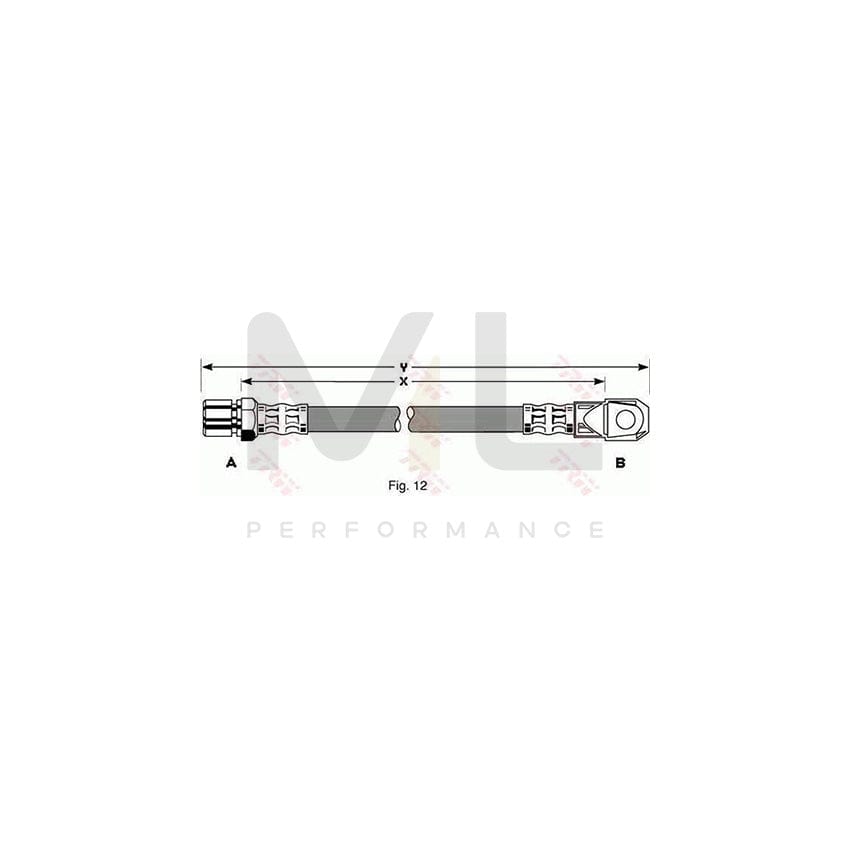 TRW PHD313 Brake Hose 250mm, M10x1