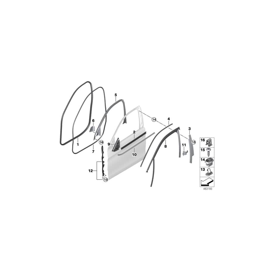 Genuine BMW 51337318175 F16 Cover, Window Frame, Front Left BASIS (Inc. X6)