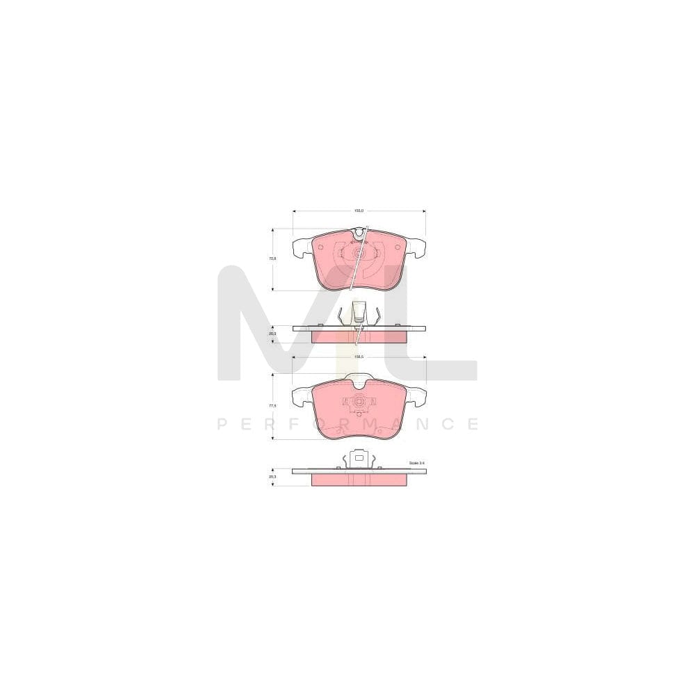 TRW Gdb1567 Brake Pad Set Prepared For Wear Indicator