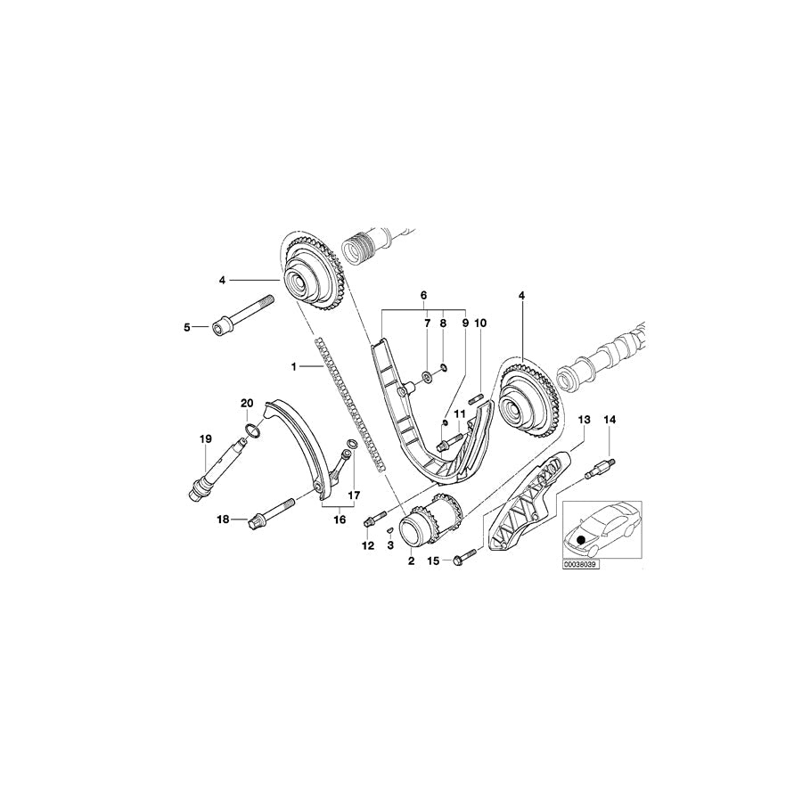 Genuine BMW 11311436684 E53 Bearing Pin, Bottom (Inc. X5 4.4i & X5 4.6is)